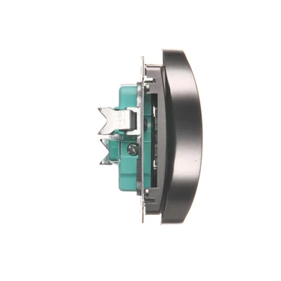 Gniazdo wtyczkowe podwójne (moduł) , 230V, inox metalik