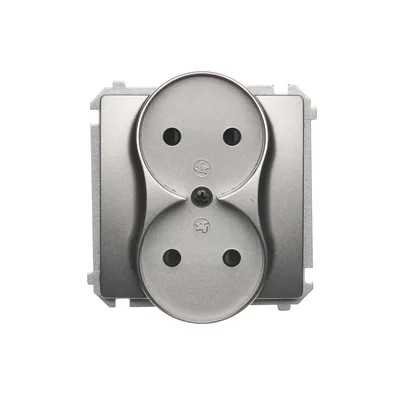 Gniazdo wtyczkowe podwójne (moduł) , 230V, satyna metalik