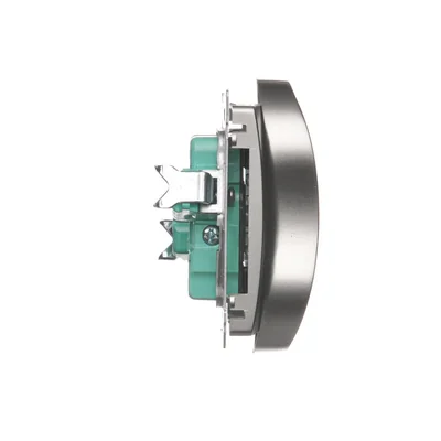 Gniazdo wtyczkowe podwójne (moduł) , 230V, satyna metalik