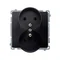 Gniazdo wtyczkowe podwójne z uziemieniem 16A 250V zaciski śrubowe grafit matowy