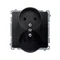 Gniazdo wtyczkowe podwójne z uziemieniem 16A 250V zaciski śrubowe grafit matowy