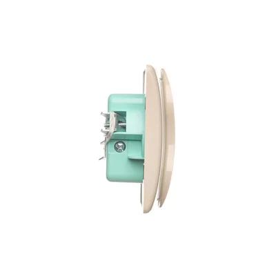 Gniazdo wtyczkowe podwójne z uziemieniem kompletne 230V, beżowe