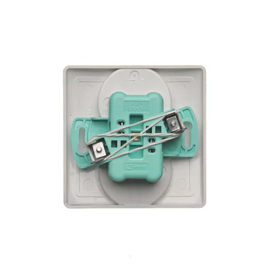 Gniazdo wtyczkowe podwójne z uziemieniem kompletne 230V, inox metalik