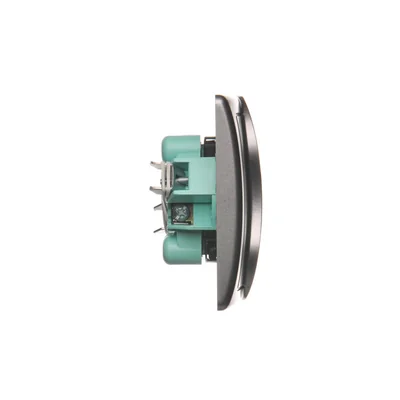 Gniazdo wtyczkowe podwójne z uziemieniem kompletne 230V, inox metalik