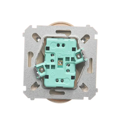 Gniazdo wtyczkowe podwójne z uziemieniem (moduł), z przesłonami torów prądowych, 16A, 230V, zaciski śrubowe, beż