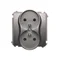 Gniazdo wtyczkowe podwójne z uziemieniem (moduł), z przesłonami torów prądowych, 16A, 230V, zaciski śrubowe, inox (metalik)