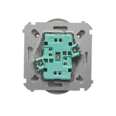 Gniazdo wtyczkowe podwójne z uziemieniem (moduł), z przesłonami torów prądowych, 16A, 230V, zaciski śrubowe, inox (metalik)