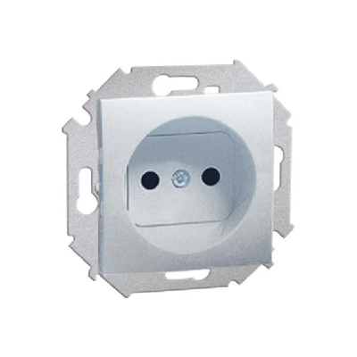 Gniazdo wtyczkowe pojedyncze bez uziemienia (moduł) 16A 250V aluminium (metalik)