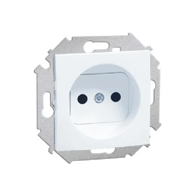 Gniazdo wtyczkowe pojedyncze bez uziemienia (moduł) 16A 250V białe