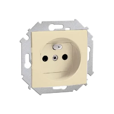 Gniazdo wtyczkowe pojedyncze z uziemieniem (moduł) 16A 250V beż