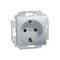 Gniazdo wtyczkowe pojedyncze z uziemieniem Schuko (moduł) 16A 250V aluminium (metalik)