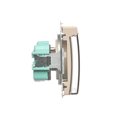 Gniazdo wtyczkowe z uziemieniem, bryzgoszczelne IP44 (moduł), 16A, 250V, zaciski śrubowe. Klapka transparentna , beż