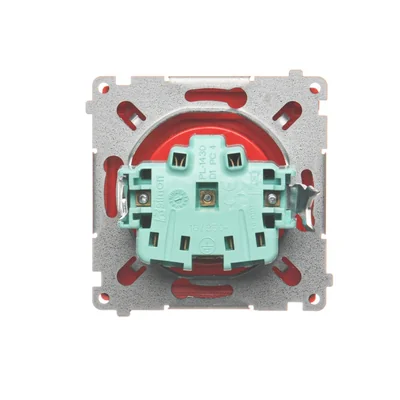 Gniazdo wtyczkowe z uziemieniem, bryzgoszczelne IP44 (moduł), 230V, czerwone
