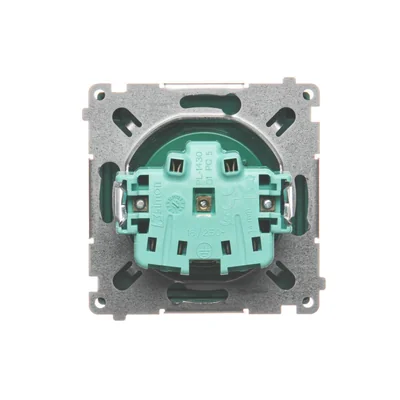 Gniazdo wtyczkowe z uziemieniem, bryzgoszczelne IP44 (moduł), 230V, zielone