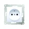Gniazdo wtyczkowe z uziemieniem i przesłonami (moduł) 16A 250V szybkozłącza białe