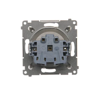 Gniazdo wtyczkowe z uziemieniem i przesłonami (moduł) 16A 250V szybkozłącza złoty (metalik)