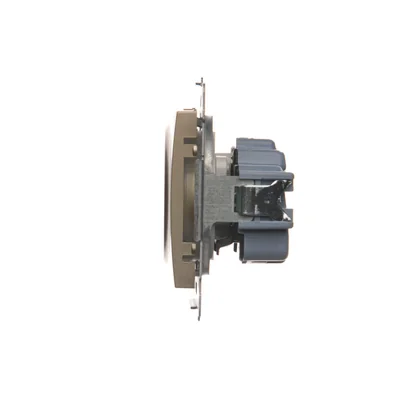 Gniazdo wtyczkowe z uziemieniem i przesłonami (moduł) 16A 250V szybkozłącza złoty (metalik)