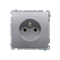 Gniazdo wtyczkowe z uziemieniem (moduł), 16A, 250V, zaciski śrubowe, inox (metalik)