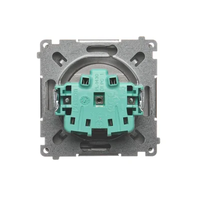 Gniazdo wtyczkowe z uziemieniem (moduł), 16A, 250V, zaciski śrubowe, satyna (metalik)