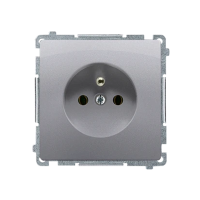 Gniazdo wtyczkowe z uziemieniem (moduł) 230V, szybkozłącza inox metalik