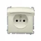 Gniazdo wtyczkowe z uziemieniem (moduł) bryzgoszczelne IP44 16A 250V beż