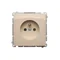 Gniazdo wtyczkowe z uziemieniem (moduł), z przesłonami torów prądowych, 16A, 230V, zaciski śrubowe, beż