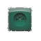 Gniazdo wtyczkowe z uziemieniem (moduł), z przesłonami torów prądowych, 16A, 250V, zaciski śrubowe, zielone