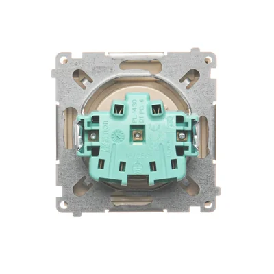 Gniazdo wtyczkowe z uziemieniem (moduł), z przesłonami torów prądowych, bryzgoszczelne IP44, 16A, 250V, zaciski śrubowe, beż