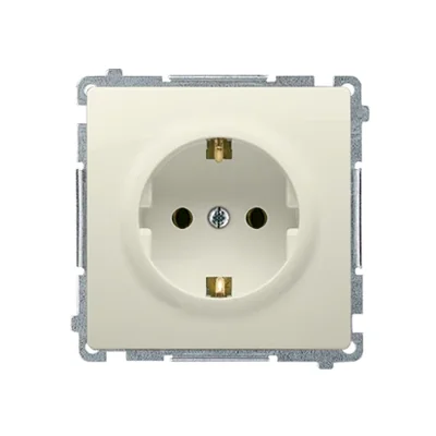 Gniazdo wtyczkowe z uziemieniem Schuko (moduł) 16A 230V beż