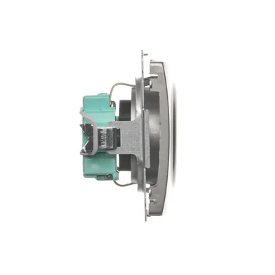 Gniazdo wtyczkowe z uziemieniem Schuko (moduł) , 230V, satyna metalik