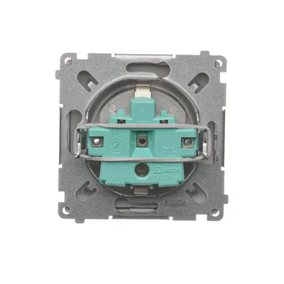 Gniazdo wtyczkowe z uziemieniem Schuko (moduł), 230V, satyna metalik