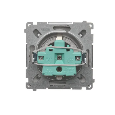 Gniazdo wtyczkowe z uziemieniem Schuko (moduł) , 230V, satyna metalik