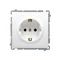 Gniazdo wtyczkowe z uziemieniem Schuko (moduł) z przesłonami torów prądowych, 16A, 250V, zaciski śrubowe, białe