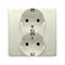 Gniazdo wtyczkowe z uziemieniem Schuko podwójne, beżowy
