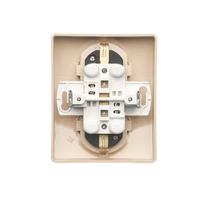 Gniazdo wtyczkowe z uziemieniem Schuko podwójne, beżowy