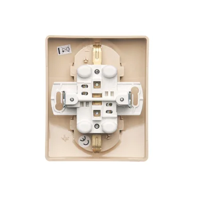 Gniazdo wtyczkowe z uziemieniem Schuko podwójne beżowy
