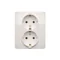 Gniazdo wtyczkowe z uziemieniem Schuko podwójne, białe
