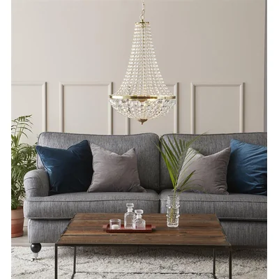 GRANSO Lampa wisząca 40cm złota szczotkowana