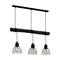HORNINGTOPS Lampa wisząca potrójna czarna/drewno