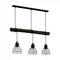 HORNINGTOPS Lampa wisząca potrójna czarna/drewno