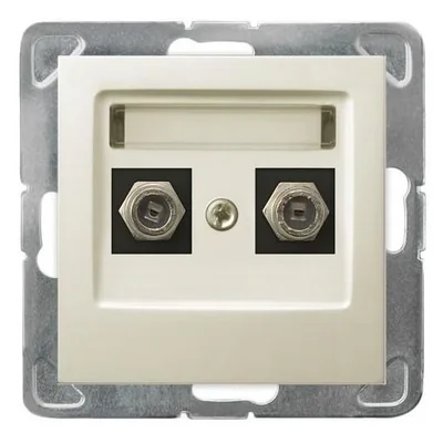 IMPRESJA Gniazdo antenowe podwójne typu F ecru