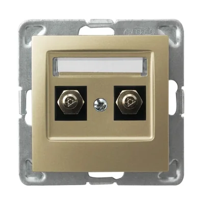 IMPRESJA Gniazdo ekwipotencjalne podwójne IMPRESJA złoty metalik