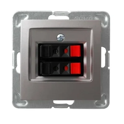 IMPRESJA Gniazdo głośnikowe, podwójne tytan