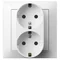 IMPRESJA Gniazdo podwójne z uziemieniem schuko białe