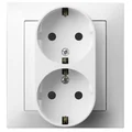 IMPRESJA Gniazdo podwójne z uziemieniem schuko białe