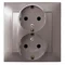 IMPRESJA Gniazdo podwójne z uziemieniem schuko tytan