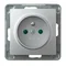 IMPRESJA Gniazdo pojedyncze z uziemieniem z przesłonami torów prądowych srebro