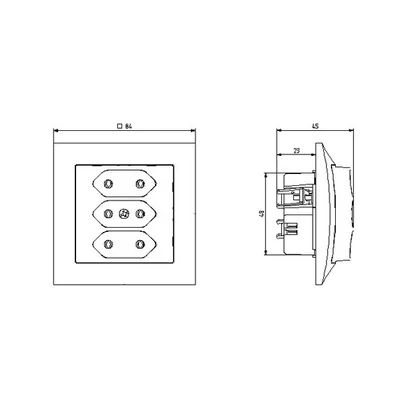 IMPRESJA Gniazdo potrójne EURO białe