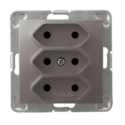 IMPRESJA Gniazdo potrójne EURO tytan