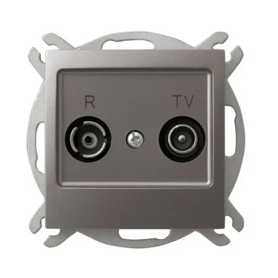 IMPRESJA Gniazdo RTV przelotowe ZAP-10 tytan